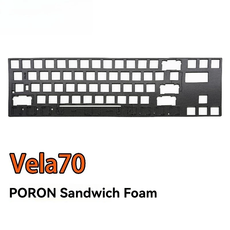 QUER Vela70 Sound Package Customized PORON Sandwich Foam PET Sound Dampening Pad Sound Kit for Mechanical Keyboard Accessories