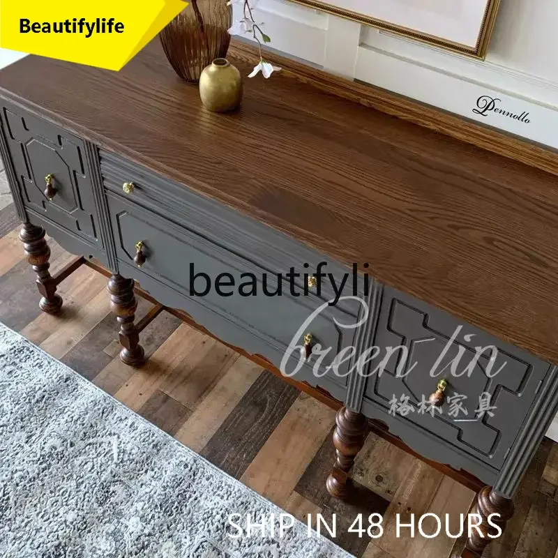 

A45 французский ретро-прихожая из цельного дерева, входной шкаф/американский кантри, настенный декоративный шкаф для гостиной, перегородка