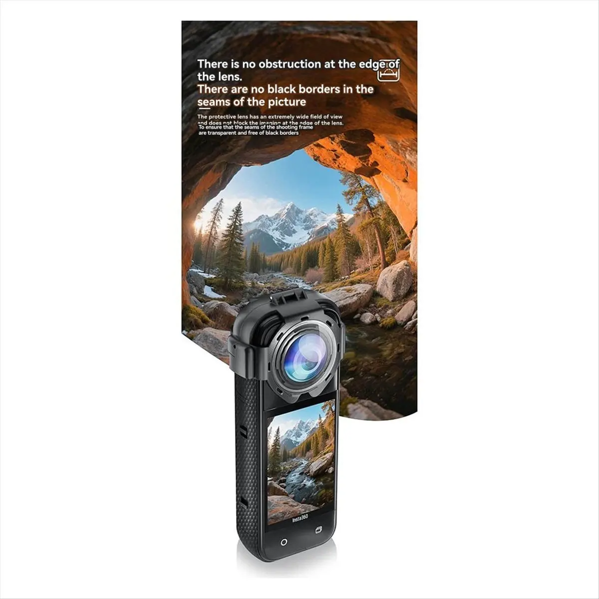 Nices Lens Protective Cover for Insta360 X5, Action Camera Tempered Glass Protective Mirror Protective Cover