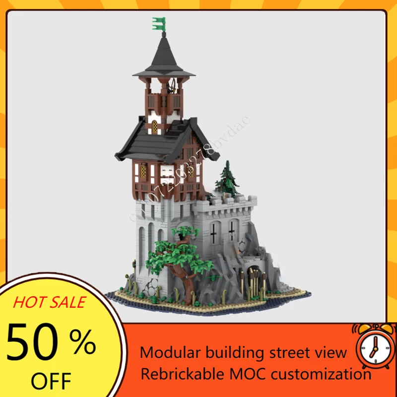 2962PCS MOC Medieval Castle Custom Puzzle Model Medieval Rock Tower Technical DIY Assembly Set Toy For Child Holiday Xmas Gift