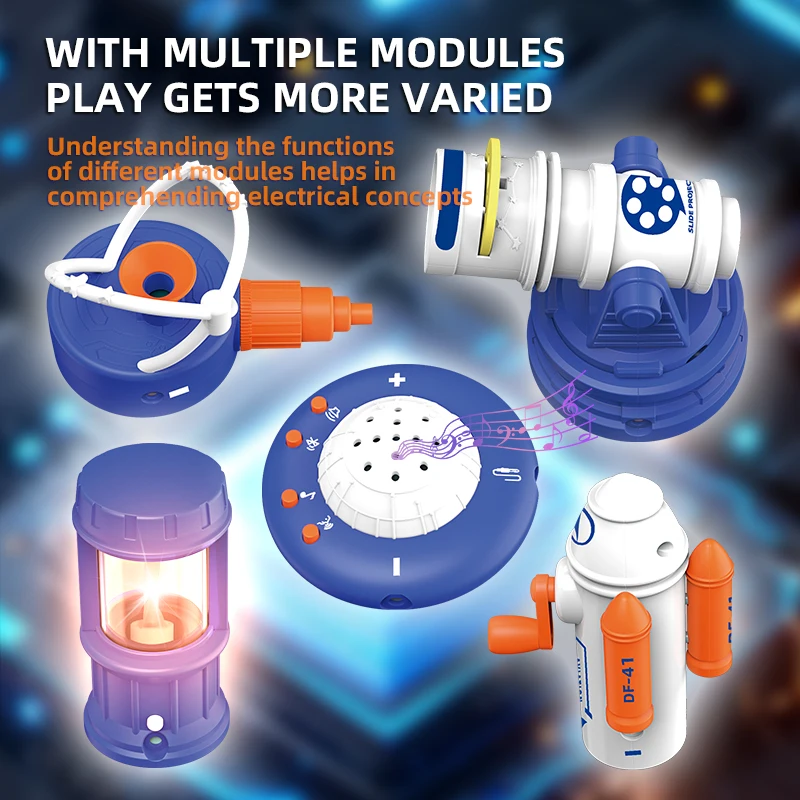 مجموعة تجارب علمية للأطفال، مكعبات بناء إلكترونية، مجموعة دائرة الفيزياء، لعبة تعليمية هدية للتعلم #6