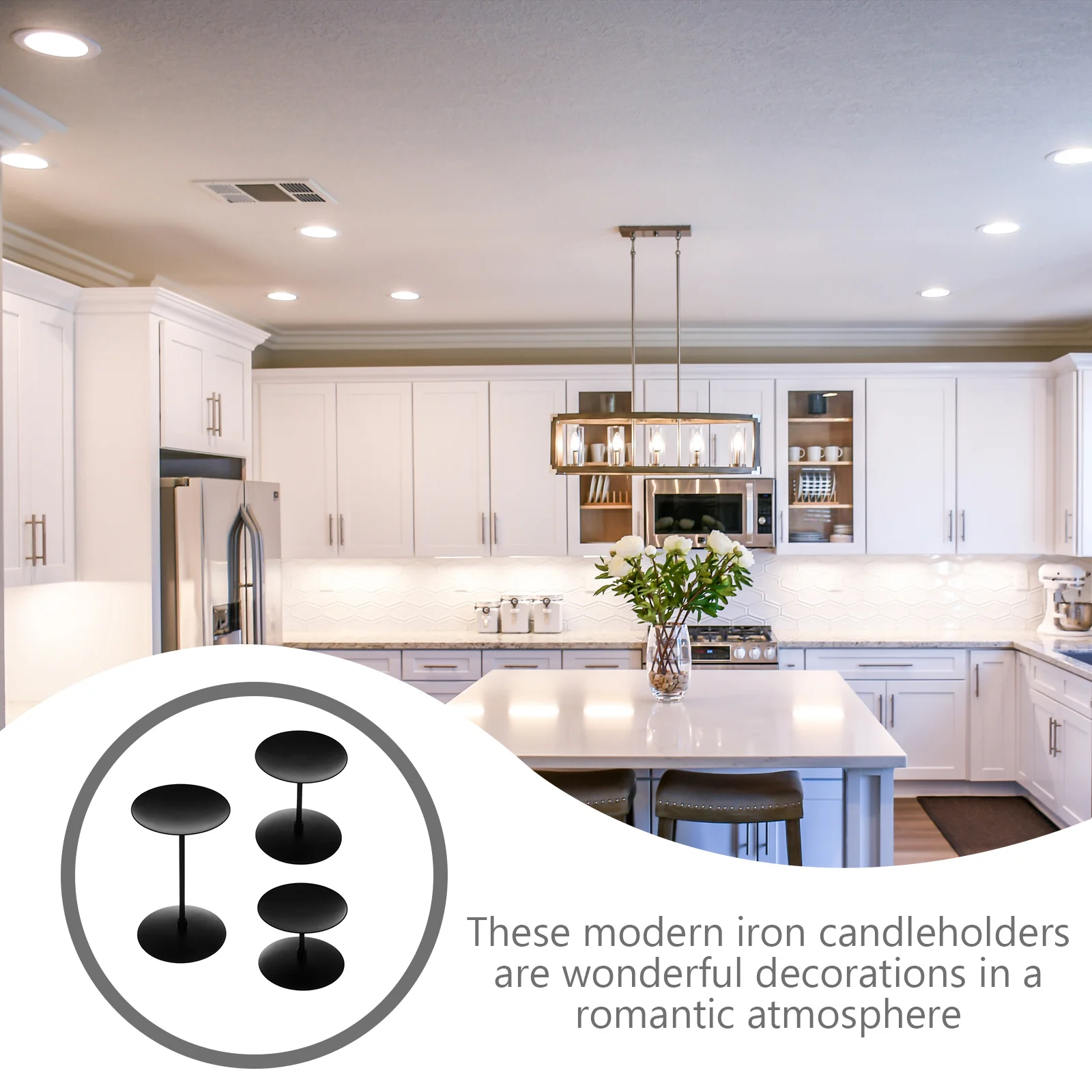 3 قطعة تقف الحديد الأسود حامل نمط الرجعية للمنزل ديكور حفل زفاف سطح المكتب زخرفة الحديثة Tealight حامل