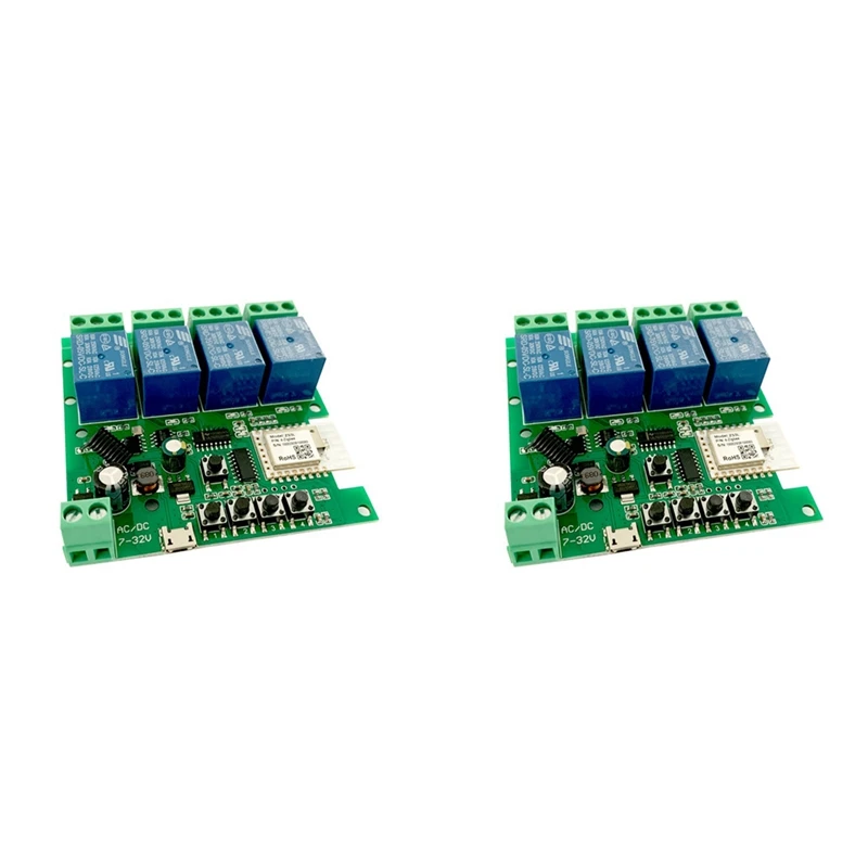 2X Zigbee Tuya Smart 4CH Relay Module DC5V 7-32V Rf433mhz Remote Control Light Switch Work With Alexa Google Home