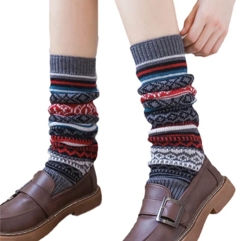 

Leg Warmers for Women Girls Loose Legs Warmer Knitted Socks Boot Cuffs Gaiters Winter Sock