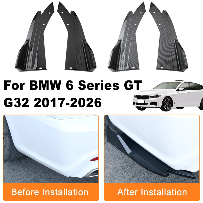 

Car Rear Bumper Spoiler Lip Diffuser Side Skirt Splitter Wrap Angle Anti-Crash Protection Trim For BMW 6 Series GT G32 2017-2026