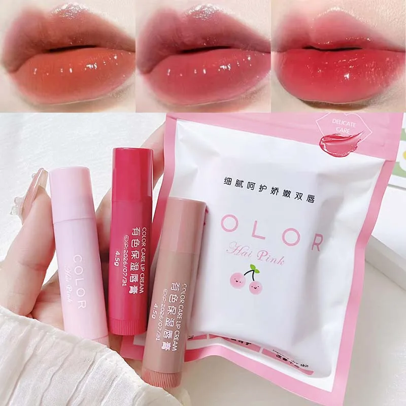 1/3-Piece Tinted Moisturizing Lip Balm Hydrating Long-Lasting, Fade Lip Lines, Prevent Chapping Lip Balm Lipstick Makeup Set