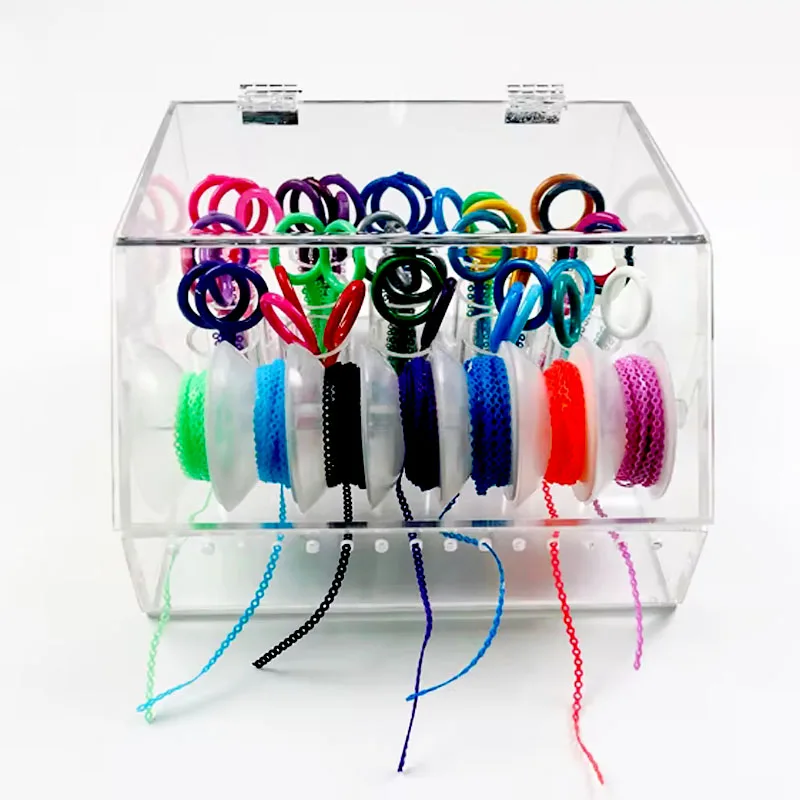 Orthodontic Dental Kit Organizer with Hand-Powered Chain Dispenser and T-Shape Ligature Tie Box Dispenser