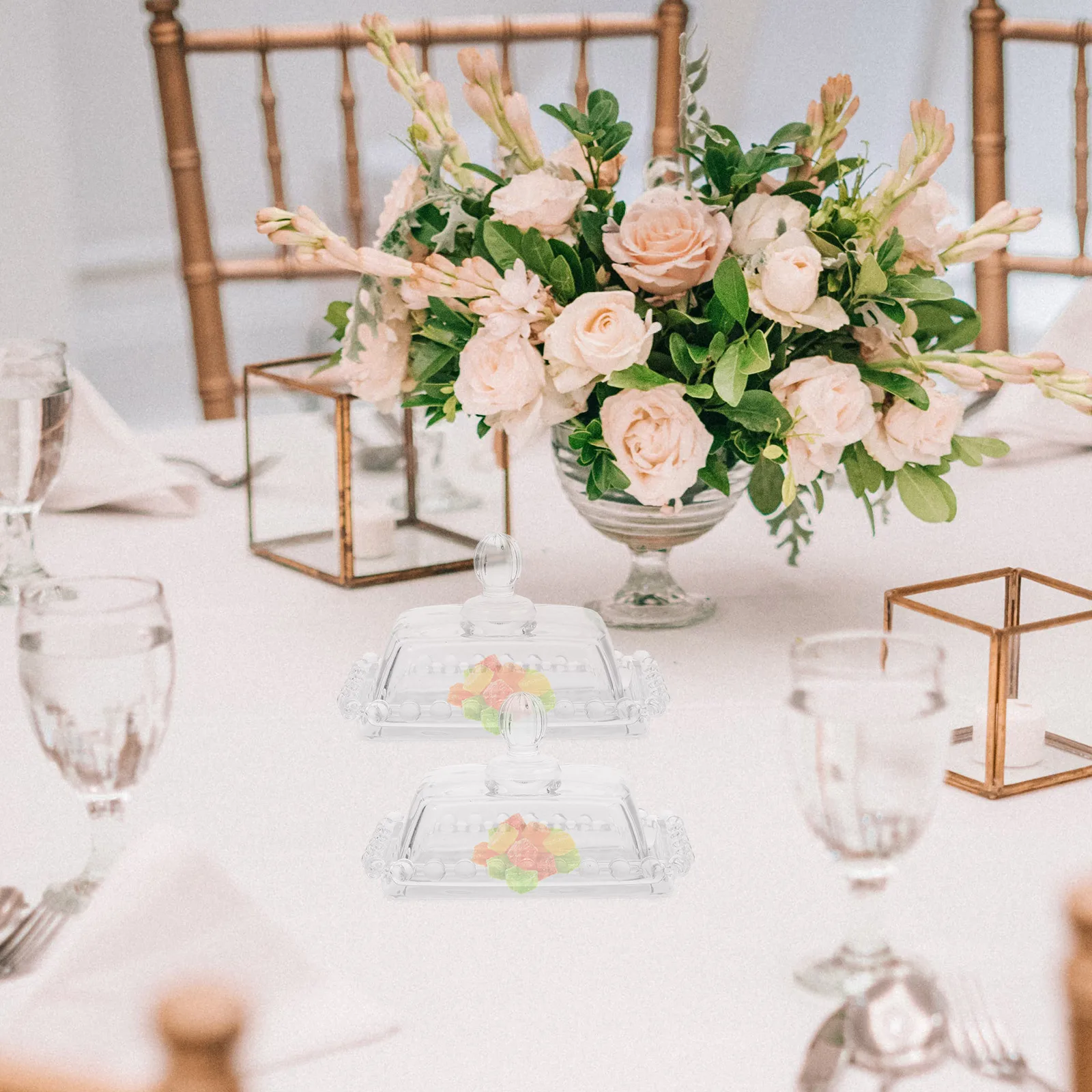 

Clear Butter Dish with Lid Thick Glass Butter Holder for Home Use Elegant Tableware for Weddings Birthdays Christmas Candy