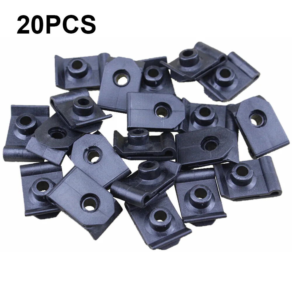 20Pcs Nylon U Nut Front Mudguard Liner Clip Mounting Grommet Repair Tools 53879-22010 Wheel Housing U Nuts car Accessories