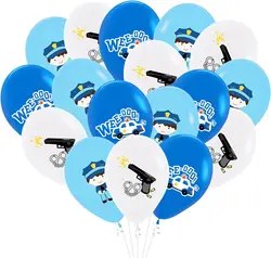 Cartoon Police Latex Balloon Car Police Gun Children Boys Police Themed Birthday Party Decorations Supplies Kids Favor Gifts