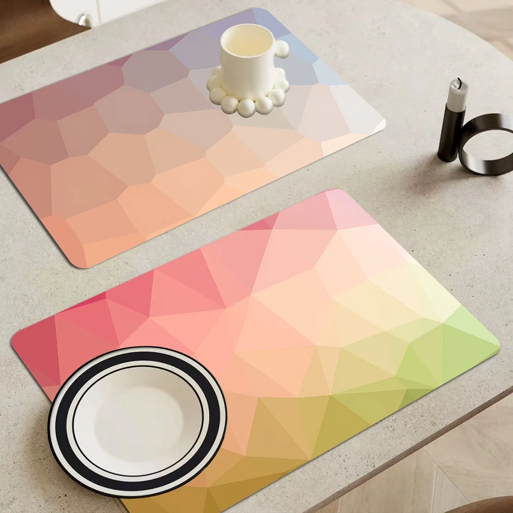 

Trianglify LowPoly New Super Absorbent Coffee Dish Kitchen Absorbent Draining Mat Drying Mat Quick Dry Bathroom Placemat