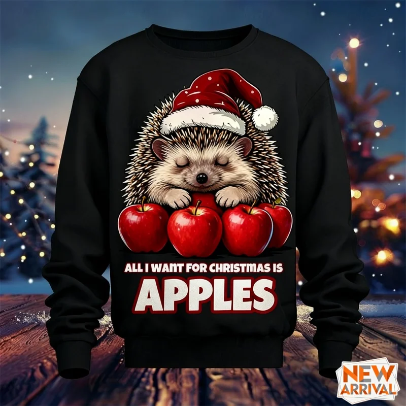 ثلاثية الأبعاد طباعة عيد الميلاد احتفالي البلوز للرجال النساء لطيف الحيوان نمط هوديي عادية كم طويل البلوفرات الجولة الرقبة هوديس #1