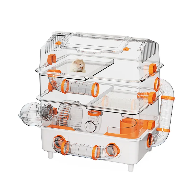 Breathable Hamsters Accessories Products Hamster Cage Wear Resistant and Durable Large Space Detachable Hamster Acrylic Cages