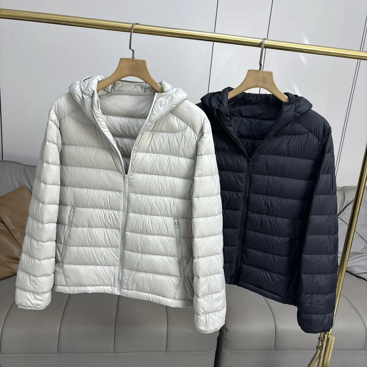 

Men's Casual Hooded down Jaet Lightweight Versatile Du down Filling Ci Leisure Warm Outerwear for Autumn Winter