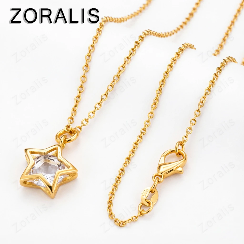New Arrive 40-60cm 18K Gold Crystal Star Charms Necklace Box Chain For Woman Man Wedding Jewelry Wholesale