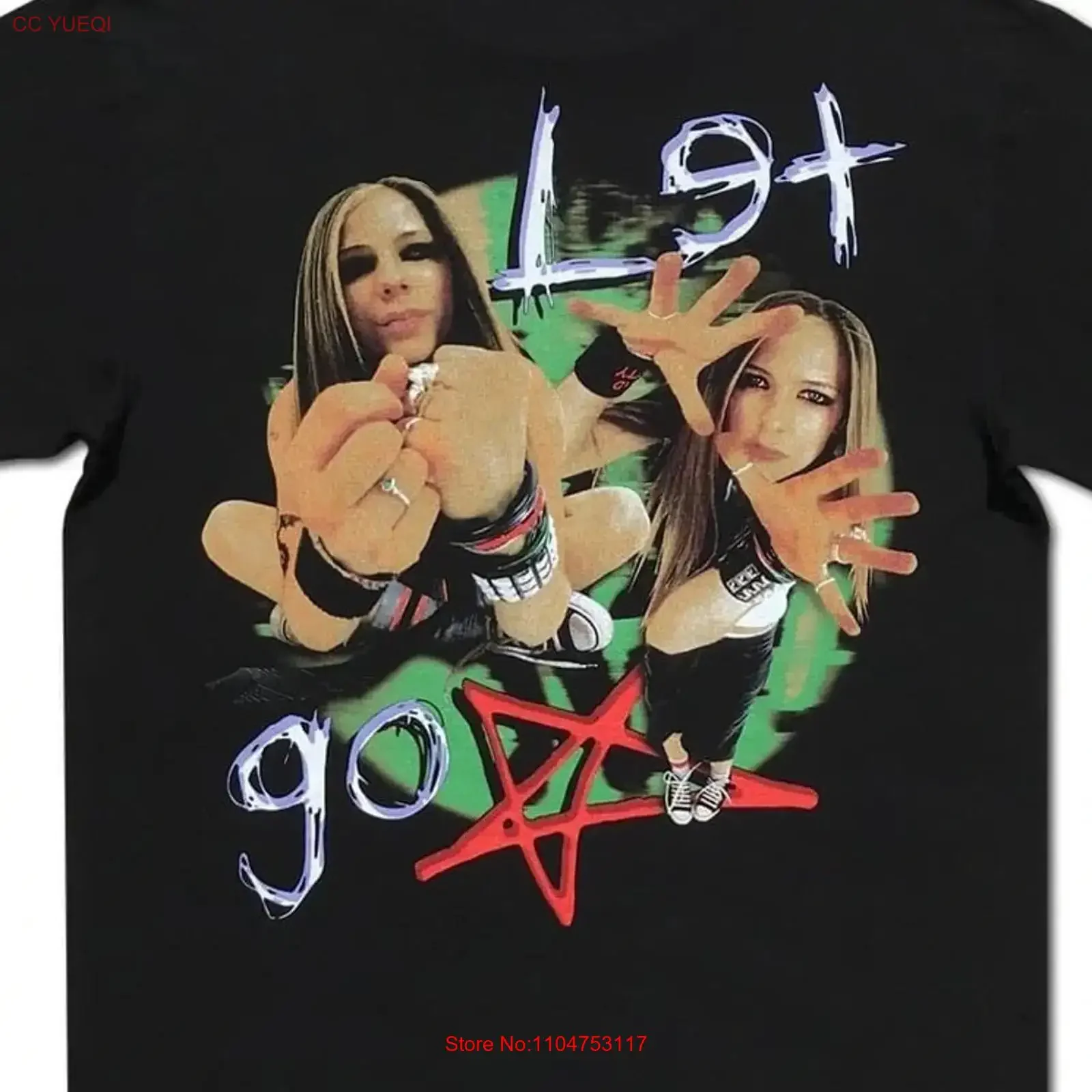 Vintage Let Go Star Tour Concert Avril Lavigne Cotton Black All Size T Shirt IN730 vintage Washed streetwear Stretched