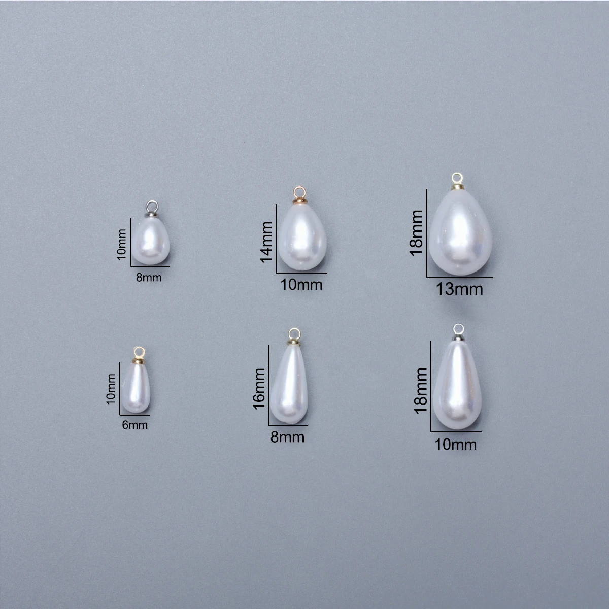 10Pcs 10/14/16/18mm Bright Water Drop Imitation Pearl Pendant DIY Handmade Sheep-eye Earrings Brooch Necklace Bracelet Fashion