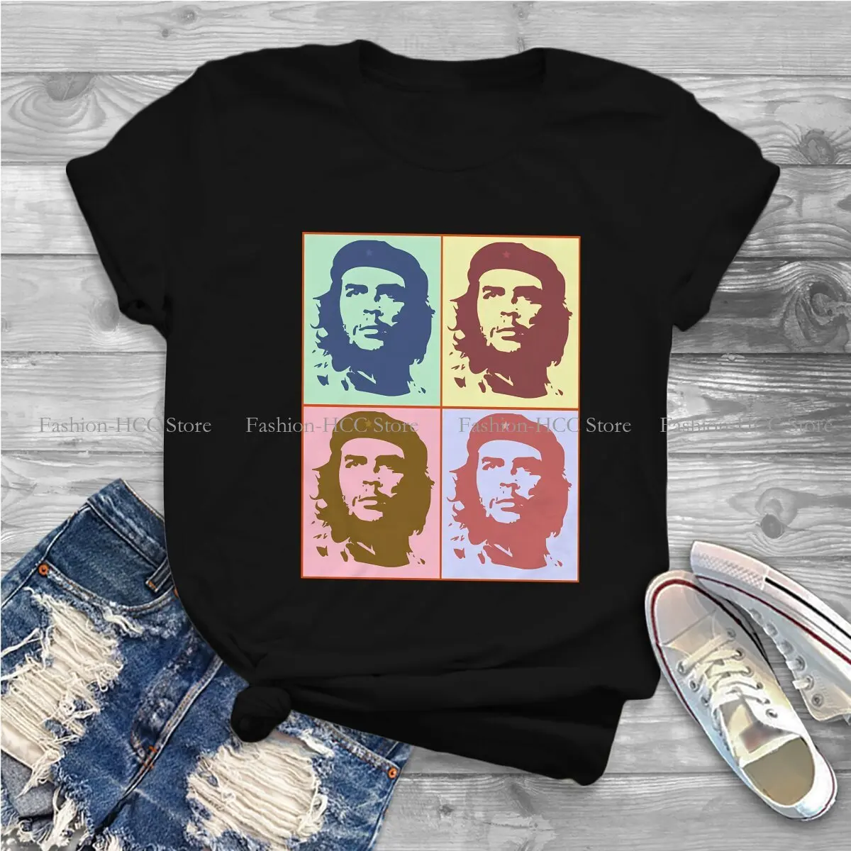 Che Guevara Polyester TShirts FREEDOM FIGHTER Personalize Homme T Shirt Hipster Clothing