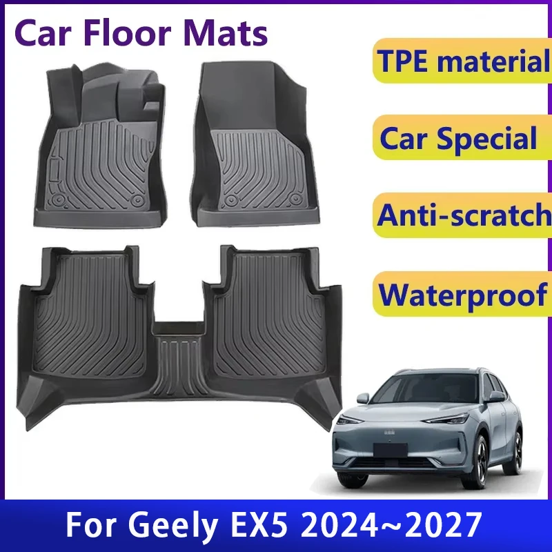 

Car Floor Mats For Geely EX5 Galaxy E5 Proton eMas 7 2024 2025 2026 2027 Left Right Hand Driver Pad Foot Covers Auto Accessories