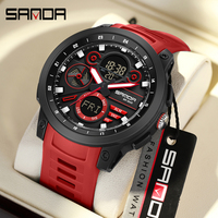 SANDA 3379 Sport Digital Military Wristwatch for Men Alarm Stopwatch Light Dual Time Display Waterproof Watch Men reloj hombre