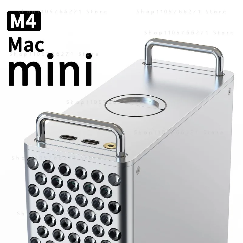 New Aluminum Alloy Protective Case Accessorie for Mac Mini M4/m4 Pro Case with Heat Dissipation Stand