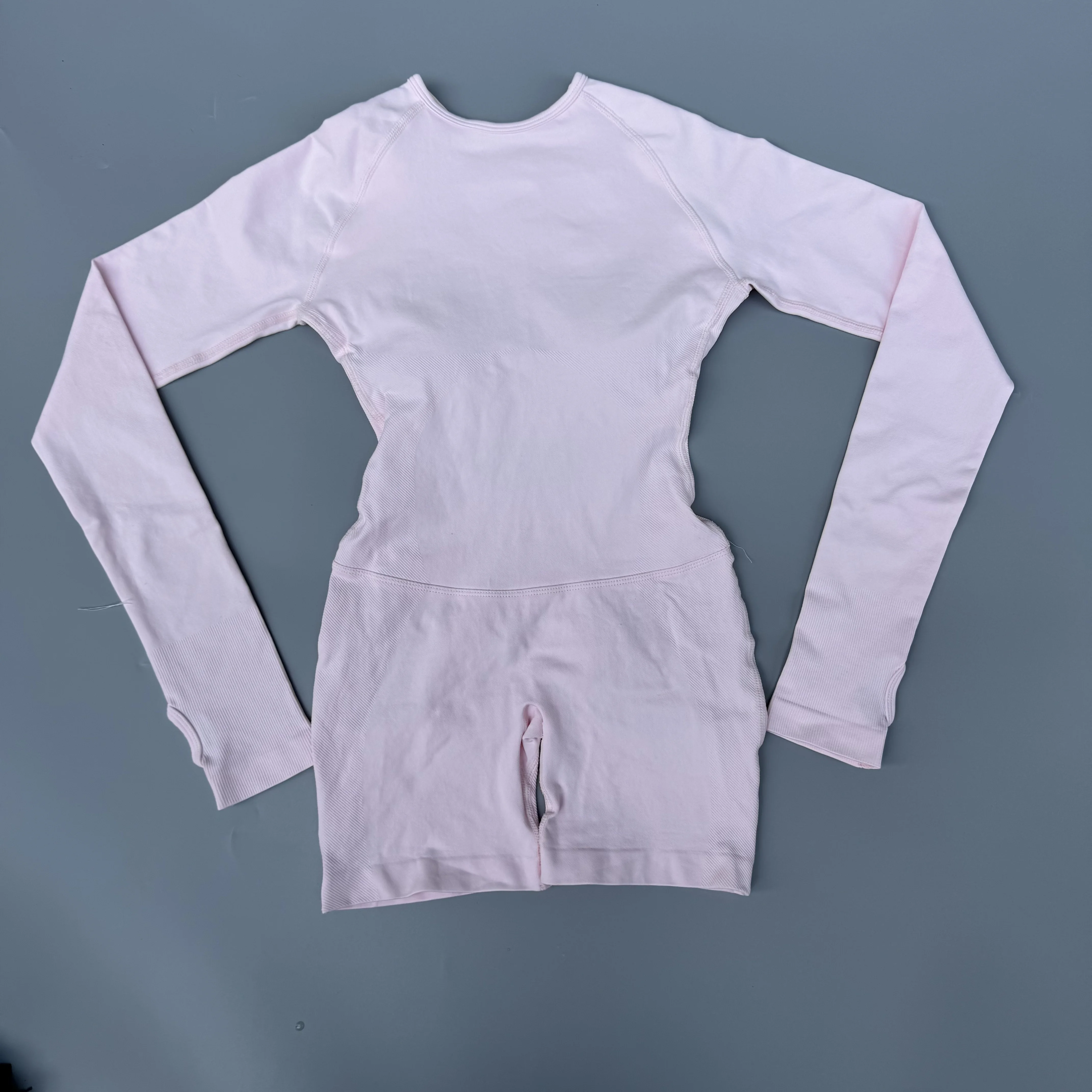 Women Long Sleeve One Piece Short Jumpsuit Seamless Backless Yoga Romper Gym Fitness Workout Bodysuit Sportswear Playsuit