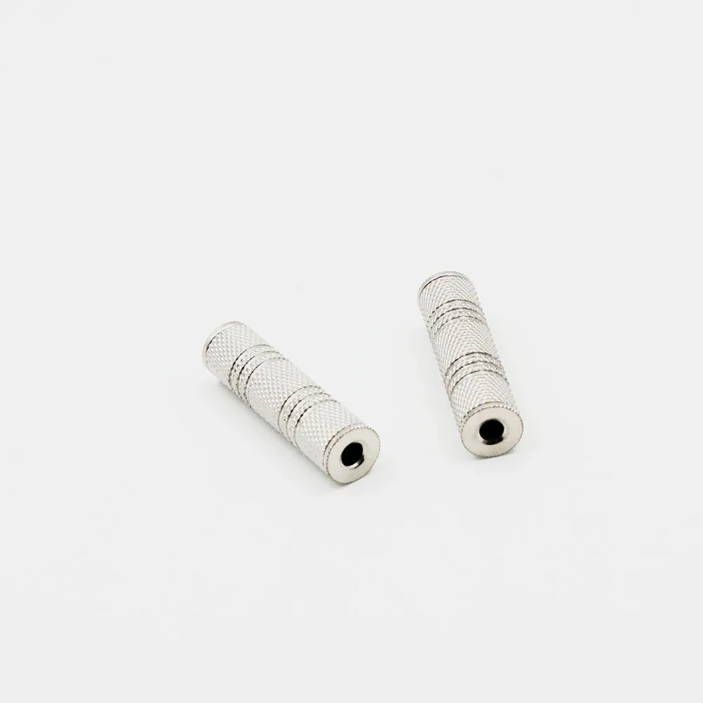

4pcs Silver 3.5mm Female to 3.5mm Female Audio Adapter for Guitar Piano Amp Microphone Audio Conversion Head Zinc Alloy