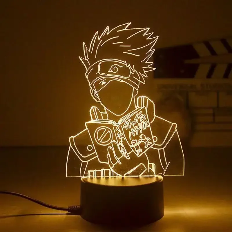 Veilleuse LED Anime NarAA3d Uzumaki, lampe de table Kakashi, figurines Hatake Akatsuki, jouets pour enfants, décor de chambre