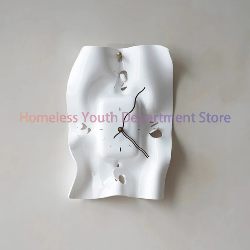 

pleated wall clock creative niche art decoration simple atmosphere living room home clock silent