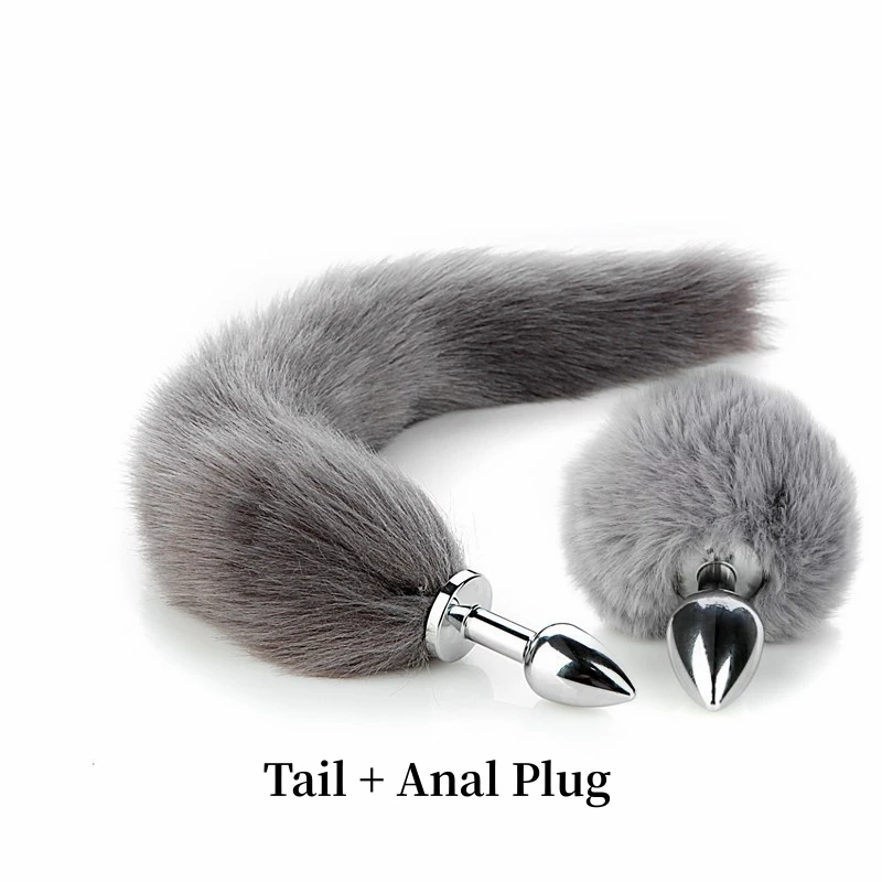 BDSM Faux Fox Tail Anal Plug with Removable Smooth Butt Plug for Men Women Role-playing Adult Games Sex Toys