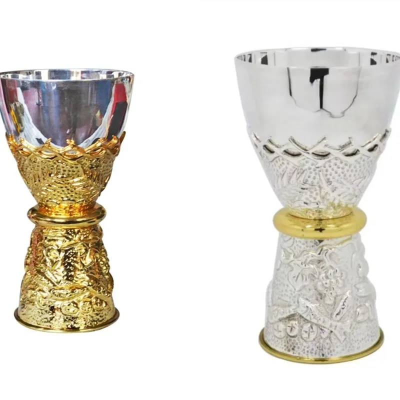 Copper-plated base, sterling silver, liner wine glass 15.5cm high 8.5cm diameter