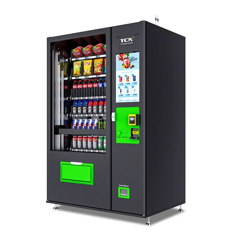 Belt Conveyor Glass Water Healthy Food Fruit Salad Egg Vegetable Combo Elevator Vending Machine