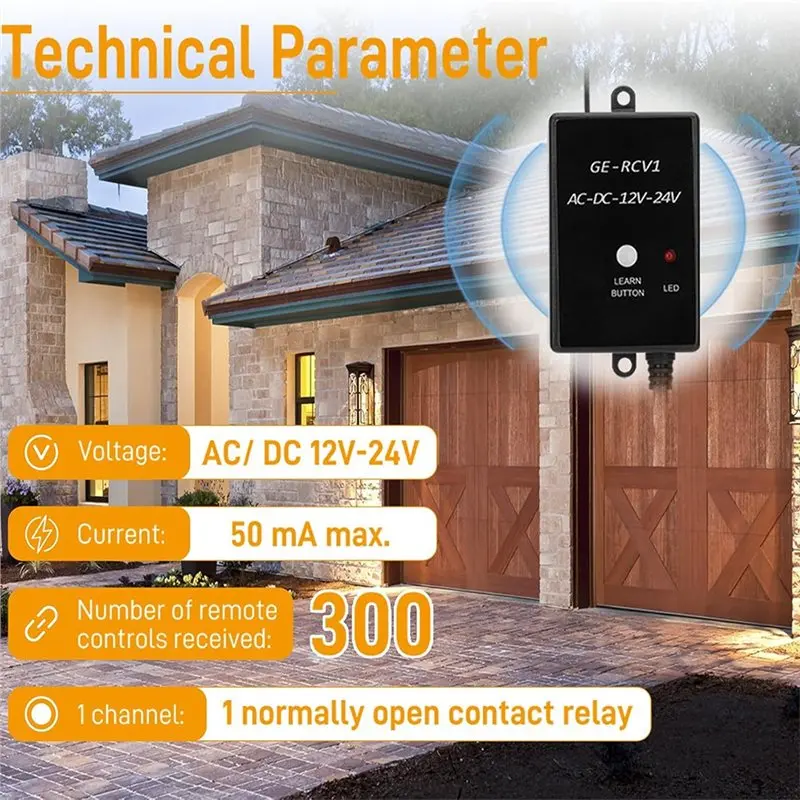 【ADD TO CART 】For Automatic Swing Sliding Gate Opener For ERM12 Universal External Receiver& 2 Remote Controls For TOPENS Door O
