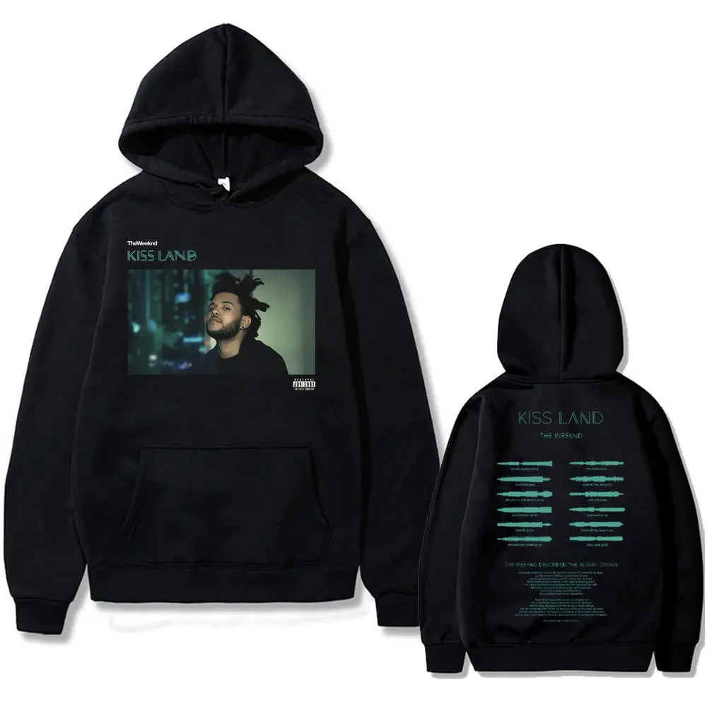 Rapper The Weeknd Kiss Land Double Sided Print Hoodie Men Women Hip Hop Harajuku Oversized Sweatshirt Male Fashion Streetwear