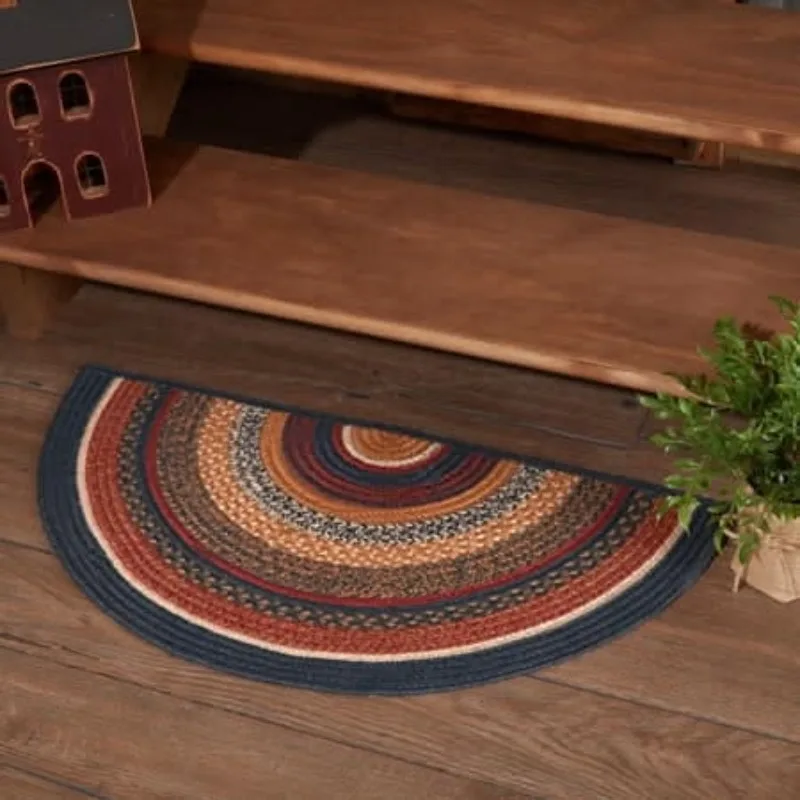 Half Round Doormat Southwestern Aztec Printed Entrance Door Mat Non Slip Welcome Carpet for Hallway Kitchen Home Decor