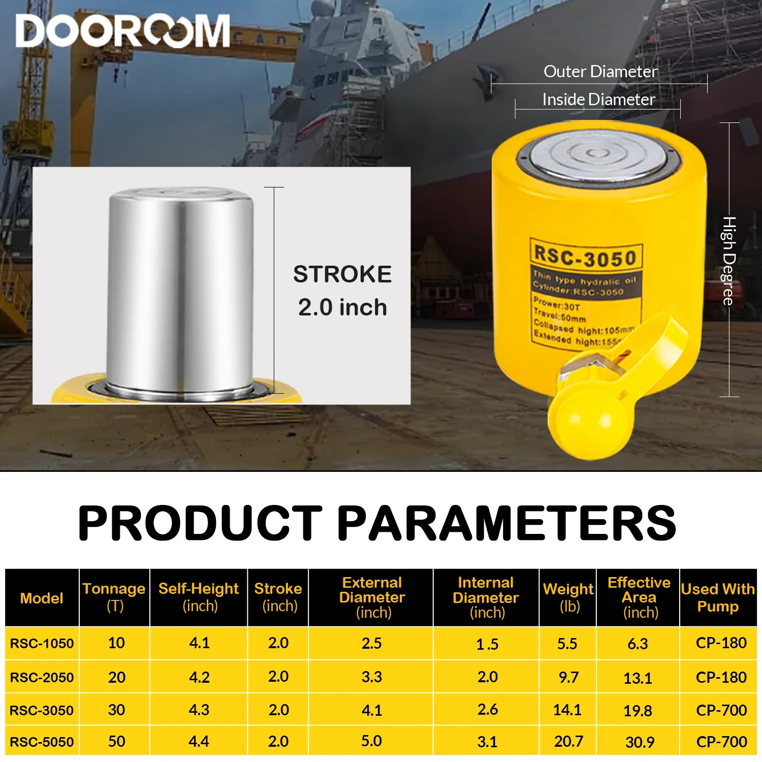 DOOROOM Universal Hydraulic Press Jack Tools with Hands Hydraulic Pump CP700 Hydraulic Cylinder Herramientas Prensa Hidráulica