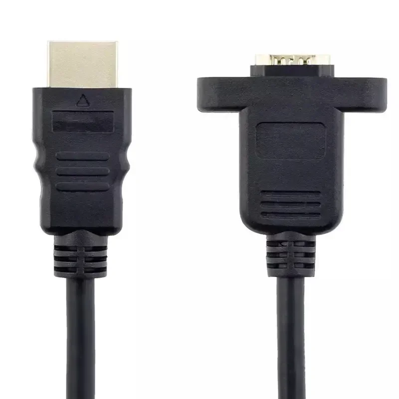 1FT HDMI-compatible Cable Extension Male to Female With Screw Panel Mount 0.3M 0.5M HDTV