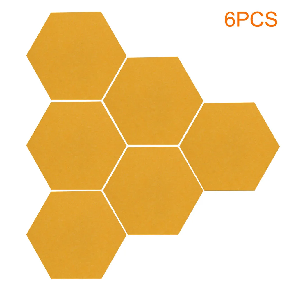 6pcs Nursery Home Decor Memos Display Hexagon Cork Board Self Adhesive Photos Living Room Bedroom Modern For Wall Drawing Notice