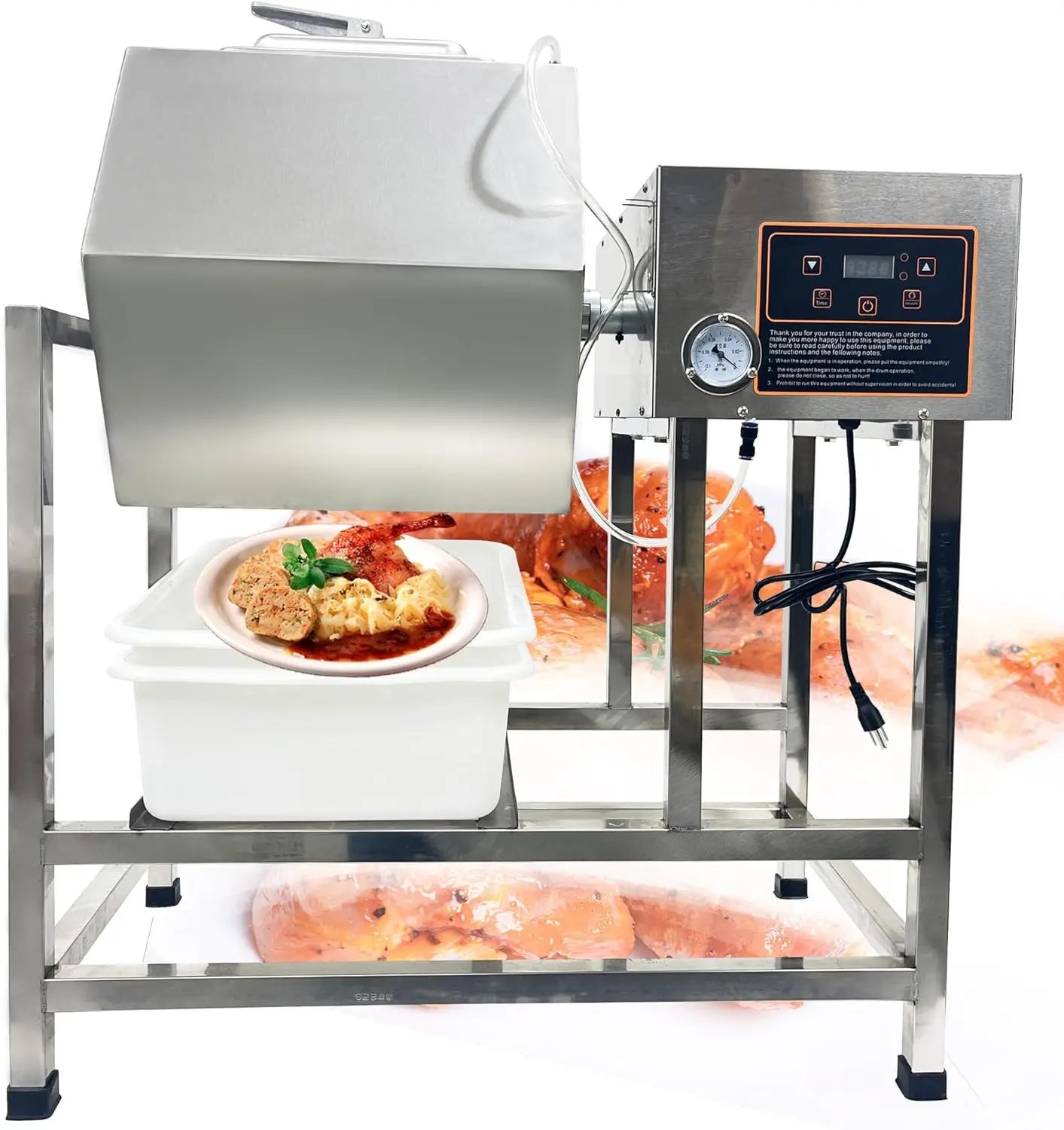 90L 상업용 진공 육류 및 채소 텀블러 마리네이터 스테인리스 스틸 전기 마리네이팅 기계