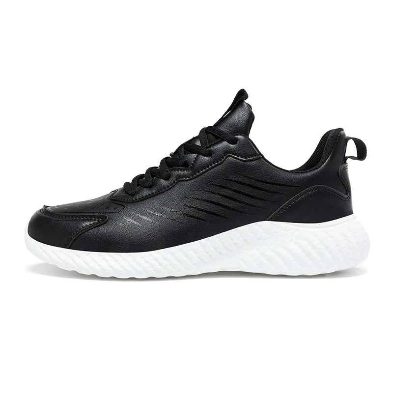 รองเท้าวิ่งลำลองสำหรับผู้ชาย, รองเท้ากีฬาน้ำหนักเบาหนังข้อต่ำ2023ฤดูใบไม้ร่วงฤดูหนาว