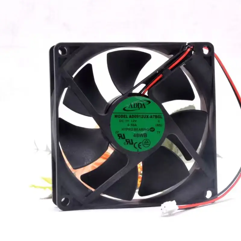 For ADDA AD0912UX-A7BGL 9225 12V 0.50A CPU Chassis cooling Fan 9CM 2-wire 2-Pin