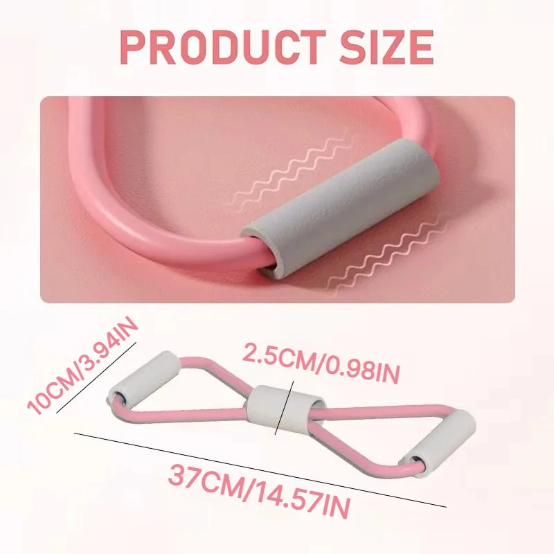 8 Shape Resistance Band Soft Foam Handles Elastic Stretching Rope Portable Yoga Pilates Workout Equipment