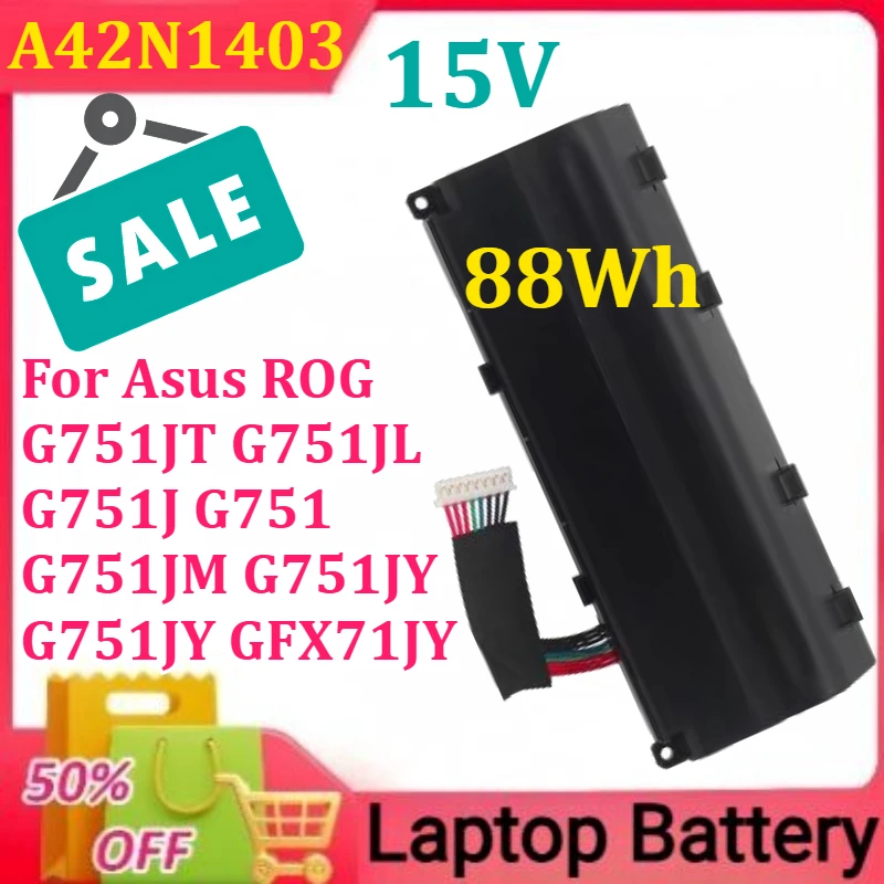 

15 В 88 Втч A42N1403 для Asus ROG G751JT G751JL G751J G751 G751JM G751JY G751JY GFX71JY Аккумуляторы для ноутбуков