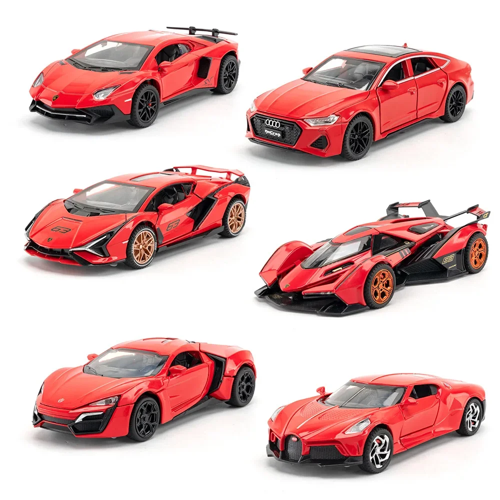 1: 32 RED Series Lamborghini Mercedes Camaro Sports Car Alloy Simulation Children\'s Toy Car Model Festival gifts Collection