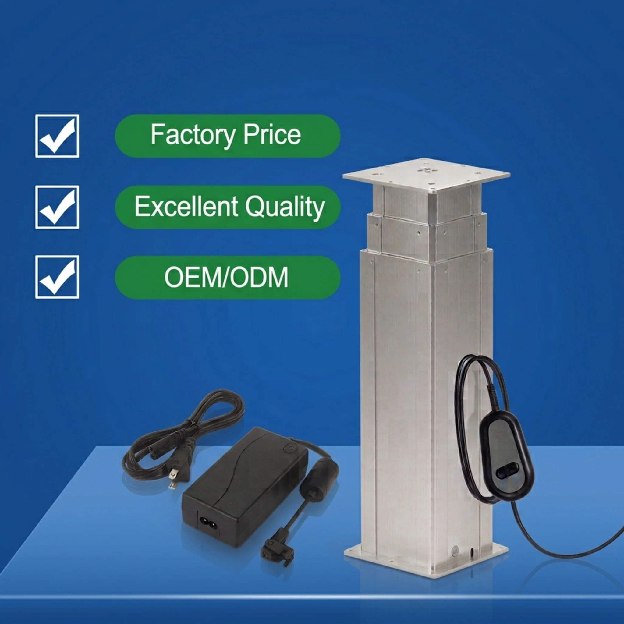 Custom Single Leg Electric Lifting Column Aluminum 200kg High Load 400mm Stroke Low Noise Actuator for Coffee Table Base