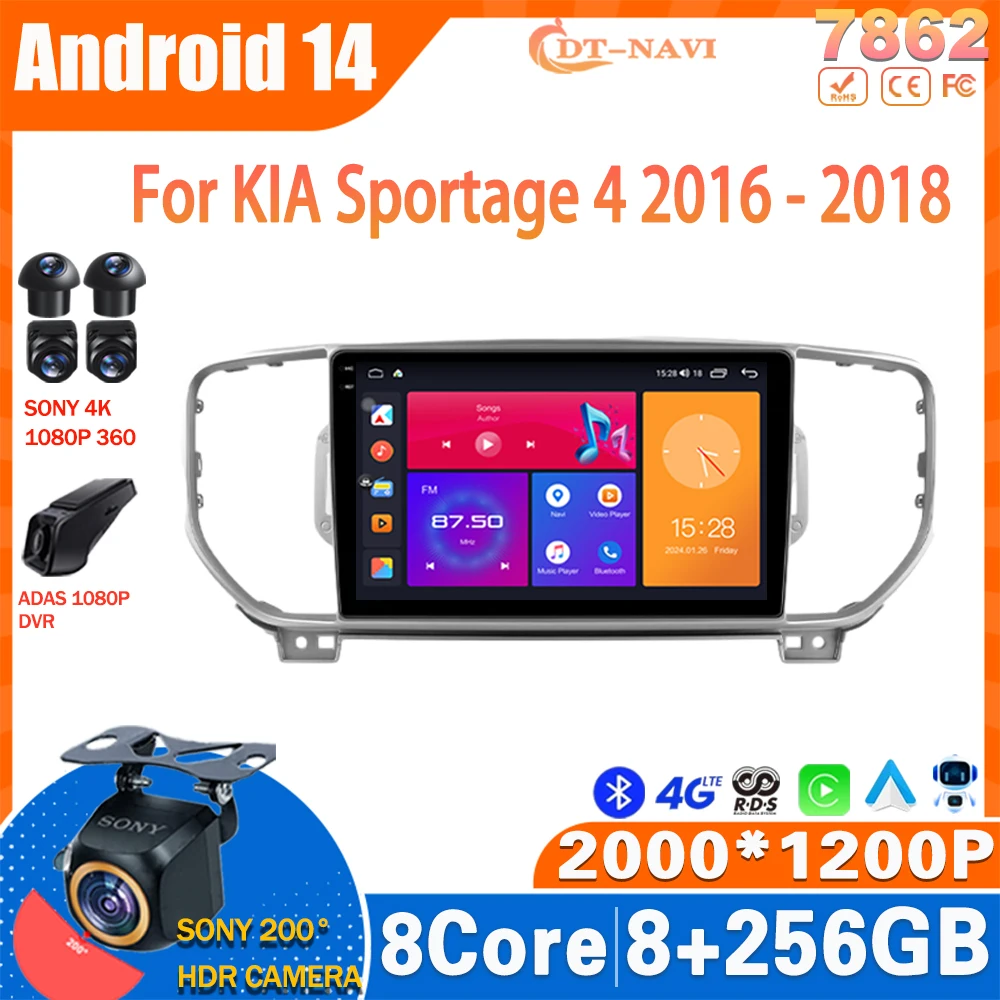 

Android14 Car Radio For Kia Sportage 4 2018 - 2022 Multimedia Stereo Video Player GPS Navigation Carplay Auto Head Unit NO 2Din