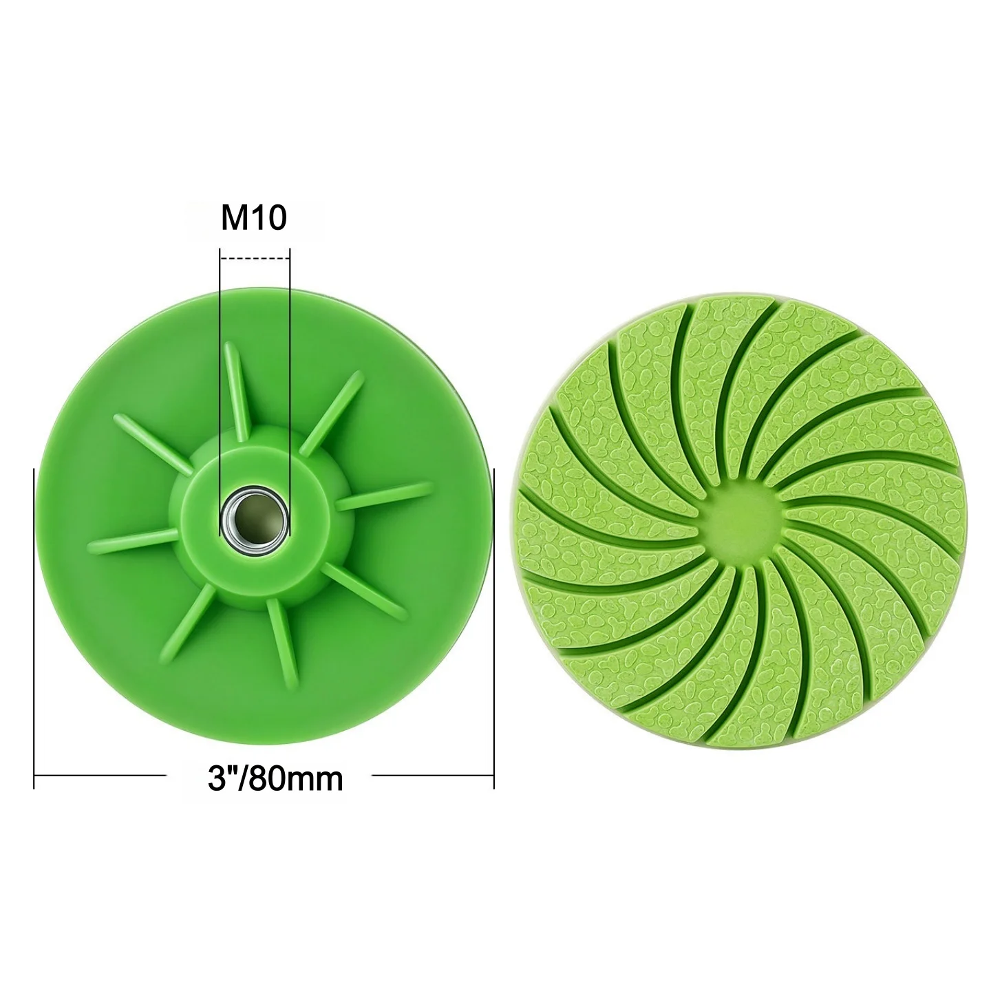1/3/5/10Pcs 80mm Diamond Resin Edge Polishing Pad M10 Thread Stone Grinding Disc for Tile Marble Granite Quartz Slab Sanding