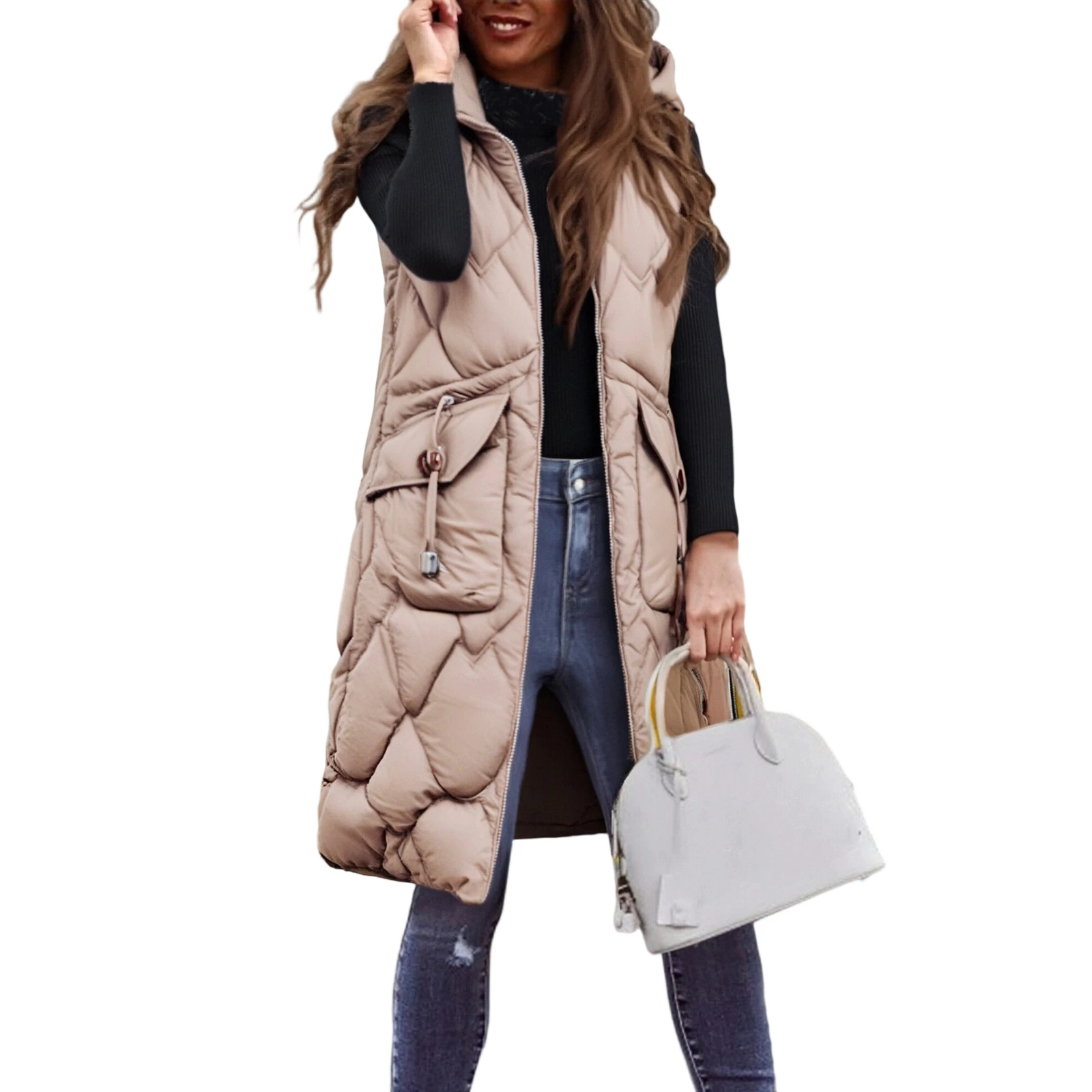 Autumn Women Vest Winter Puffer Parkas Coat 2025 New Casual Pocket Hooded Waistcoat Female Sleeveless Jacket Winderproof Outerwe