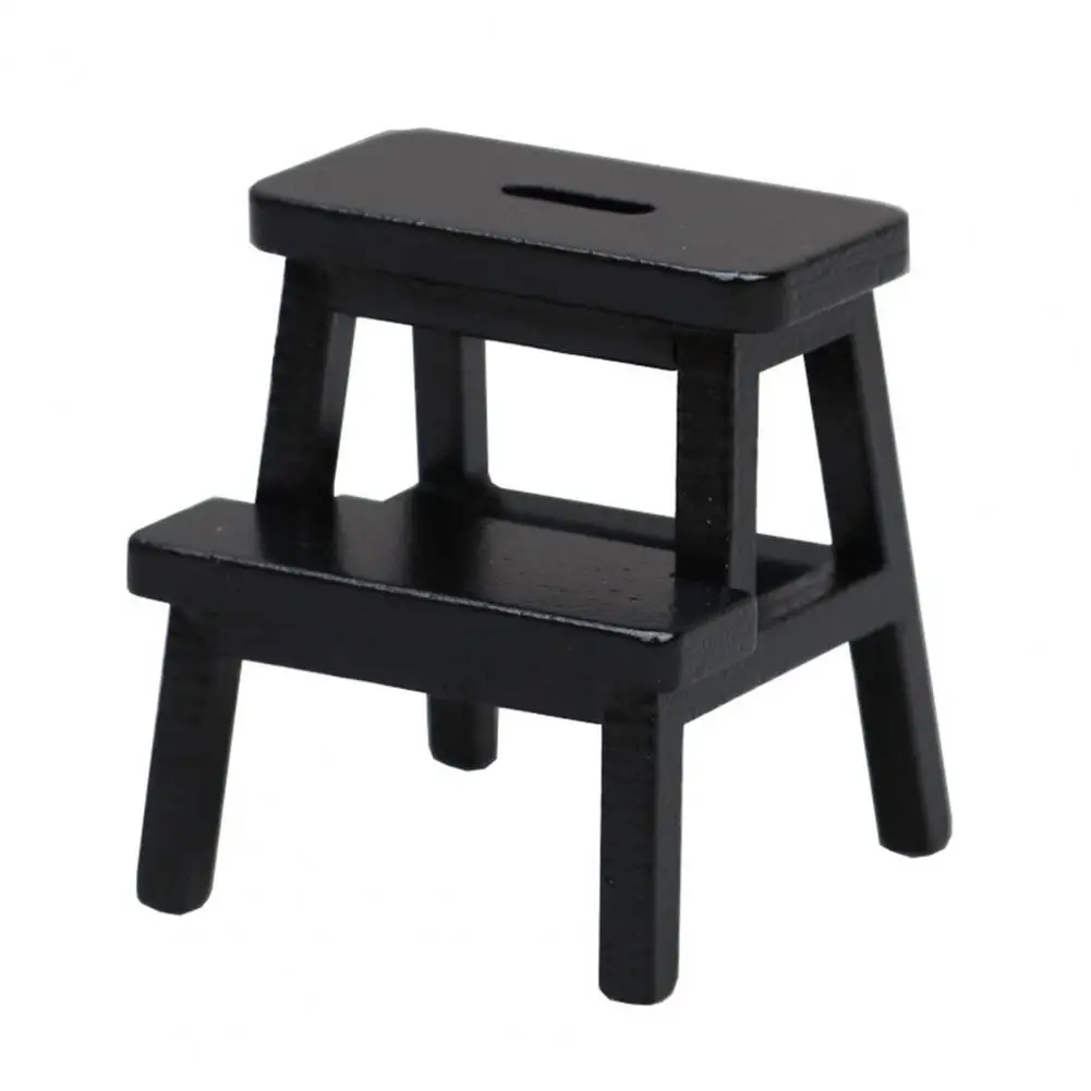 

1:12 Dollhouse Mini Stool Double-deck Step Stool Doll House Accessory