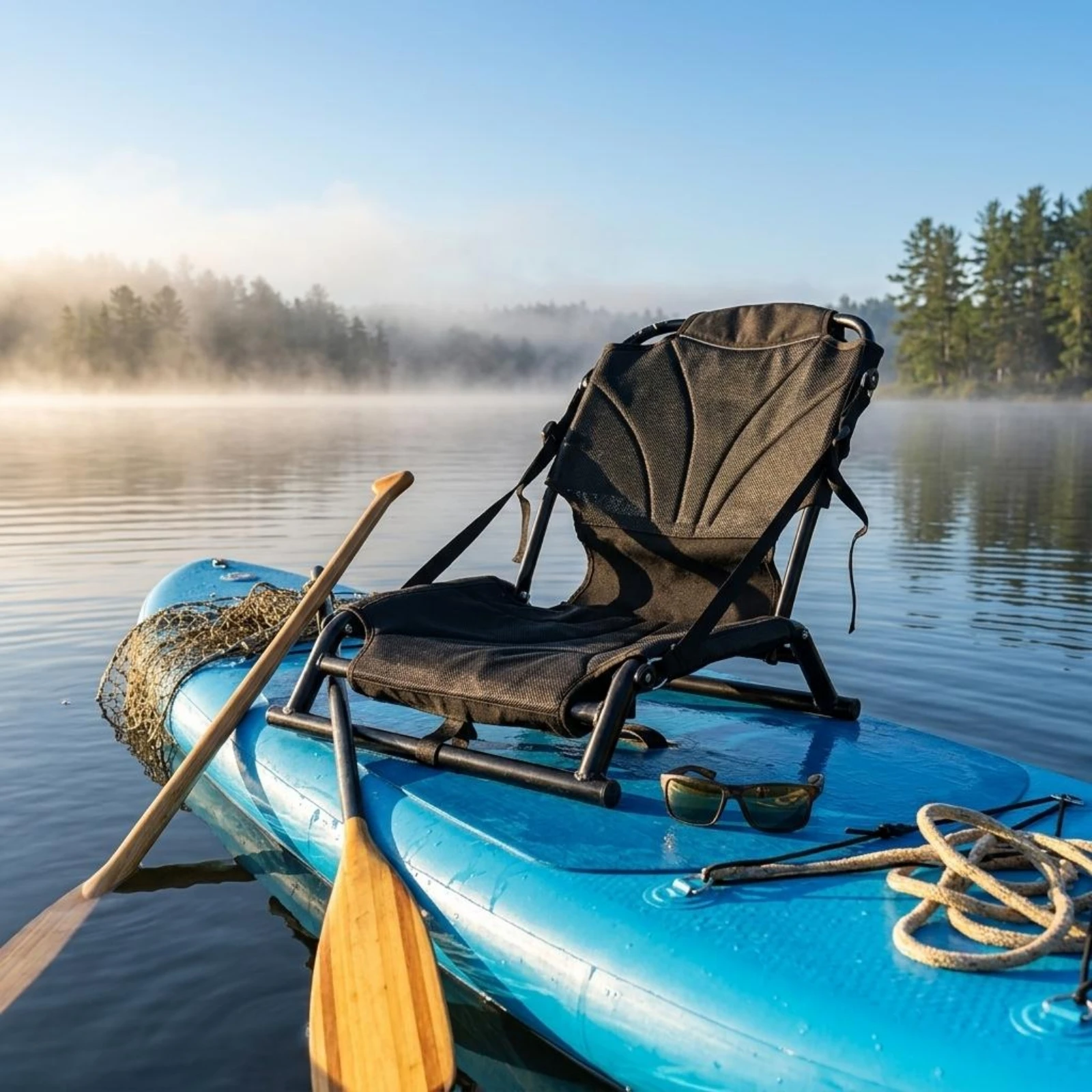 Asiento de kayak con respaldo acolchado, equipo para deportes acuáticos, ganchos transpirables y resistentes a la corrosión para pescadores, kayak y canotaje